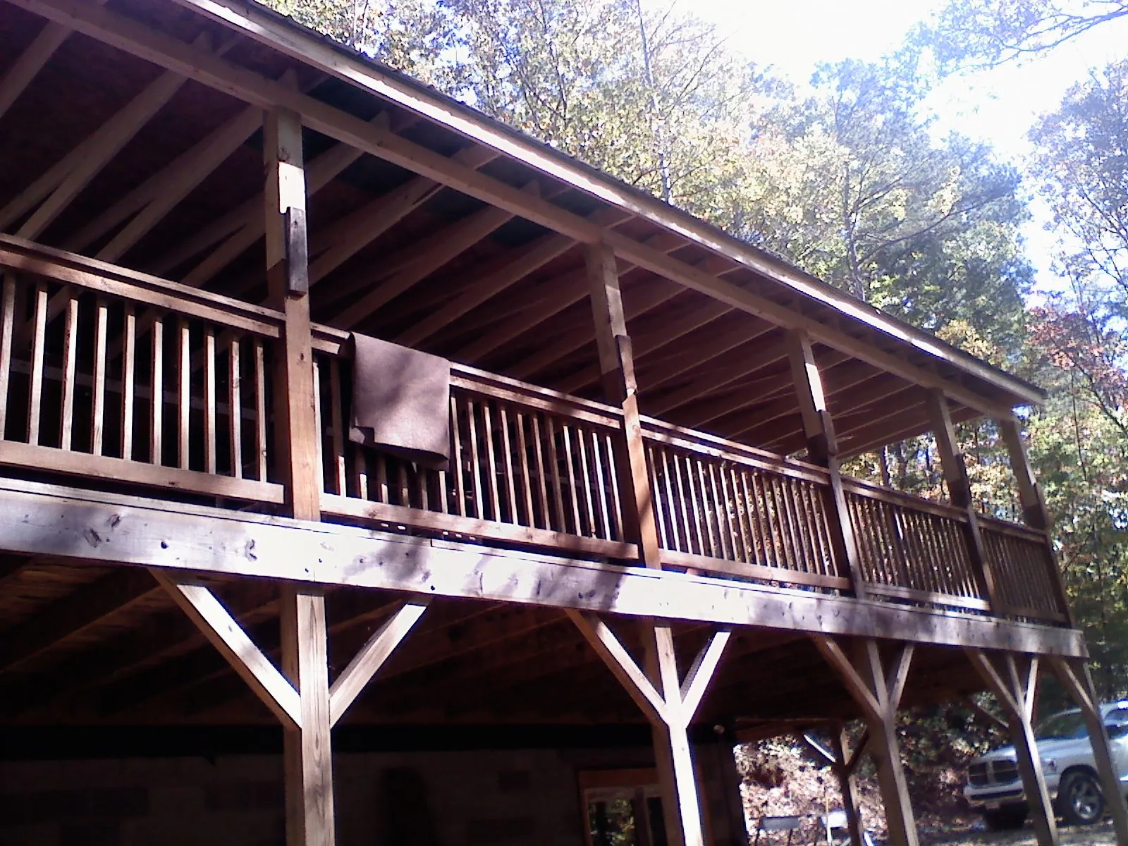 Timber framing under a new elevated porch and deck — Roof Leak Repair in Straughn by Roofing Brothers
